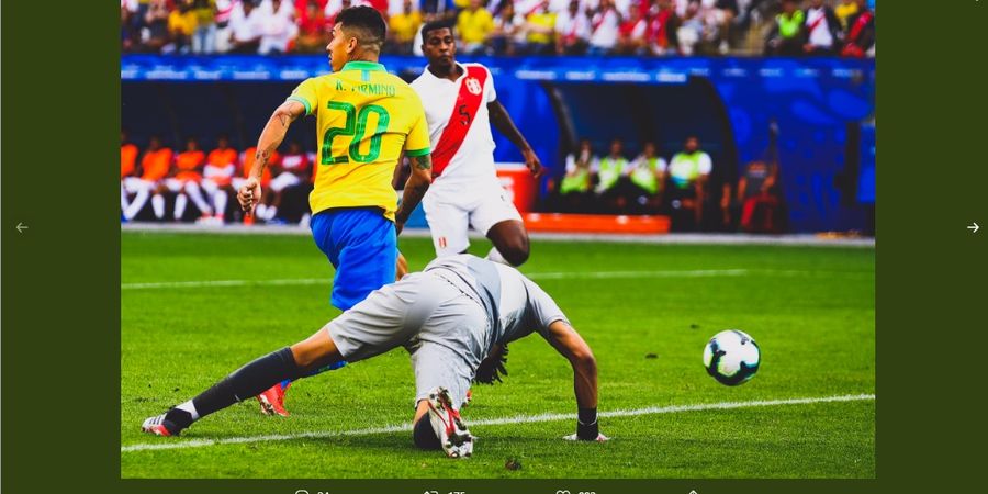 VIDEO - 'No Look Goal' ala Firmino Bikin Kiper Peru Tak Berdaya