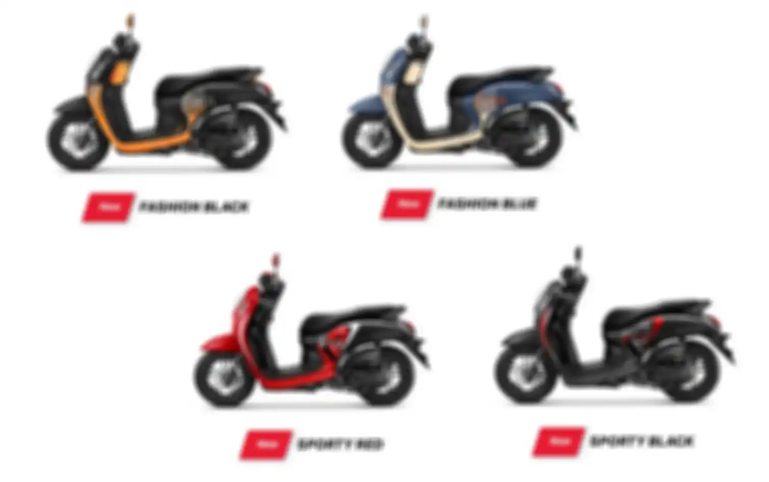 Honda Scoopy varian Fashion (atas) dan Sporty (bawah)