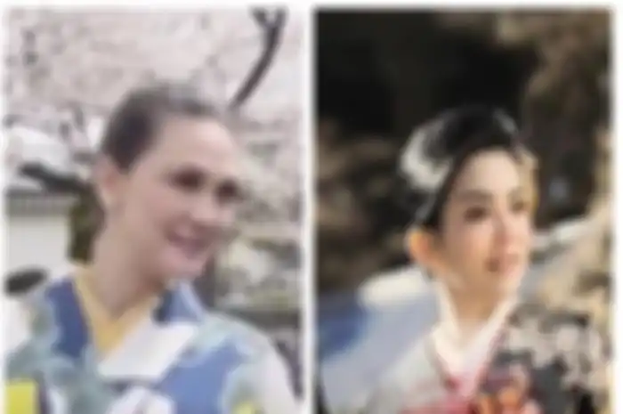 Perbandingan kimono Luna Maya dan Syahrini