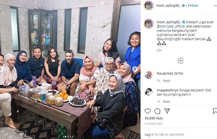 Didi Riyadi rayakan ulang tahun Ayu Ting Ting bersama keluarga sang biduan