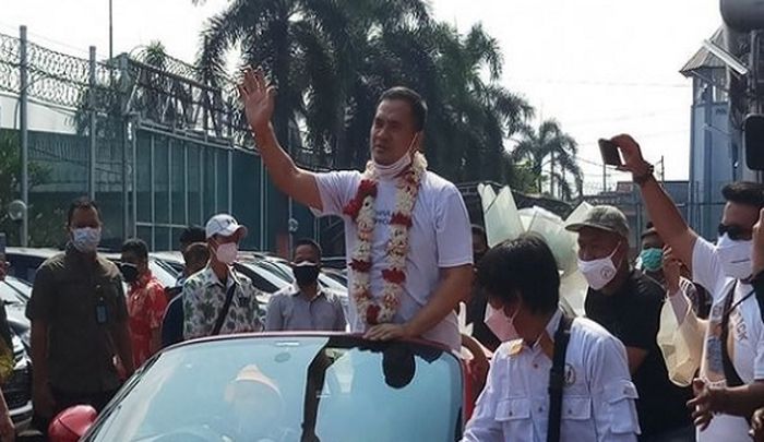 Penyambutan Saipul Jamil usai bebas dari penjara.