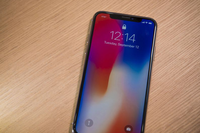 Layar iPhone X.