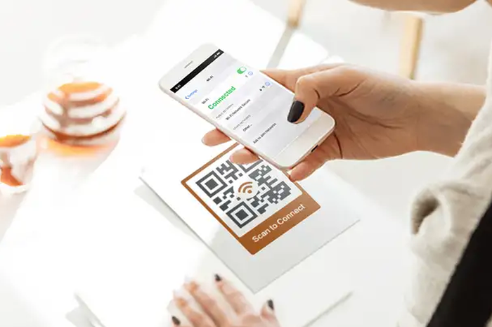 Ilustrasi QR code untuk password WiFi