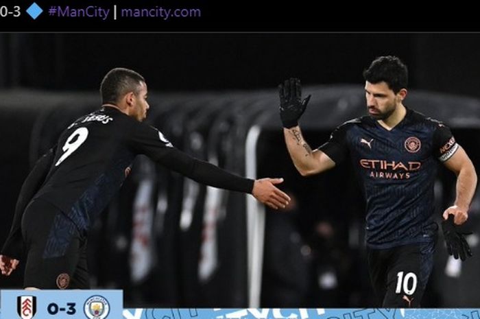 Manchester City sukses menekuk Fulham 3-0 dalam laga pekan ke-28 Liga Inggris