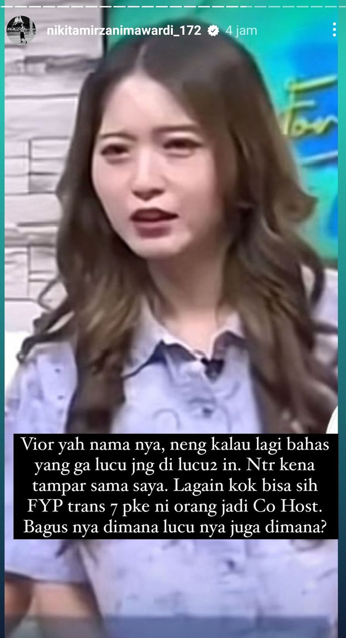 Nikita Mirzani peringatkan Vior atas sikapnya yang tidak serius dan bercanda saat membahas penjemputan paksa Lolly.