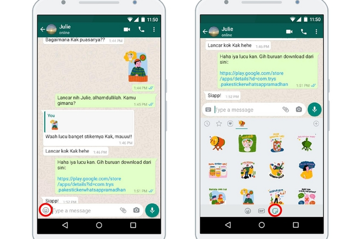 Cara pakai  Stiker Ramadan WhatsApp