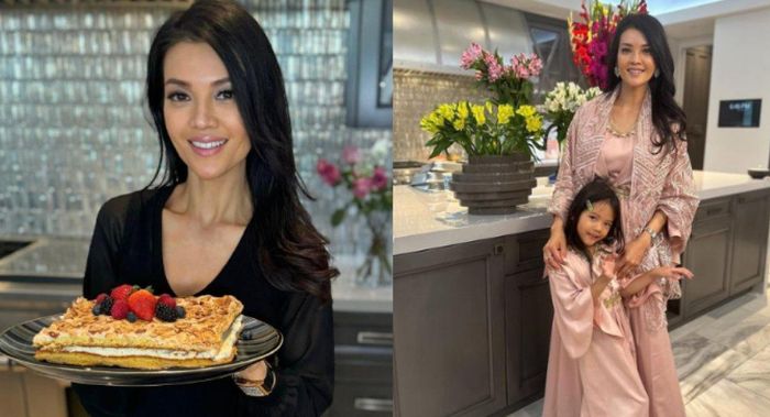 Farah Quinn memiliki dapur yang nyaman dan lengkap.