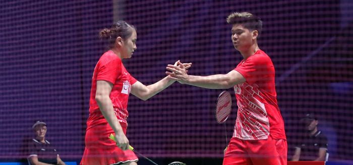 Pasangan ganda campuran Indonesia, Praveen Jordan/Melati Daeva Oktavianti, tampil pada babak pertama French Open 2019 di Stade Pierre de Coubertin, Paris, Prancis, Rabu (23/10/2019).