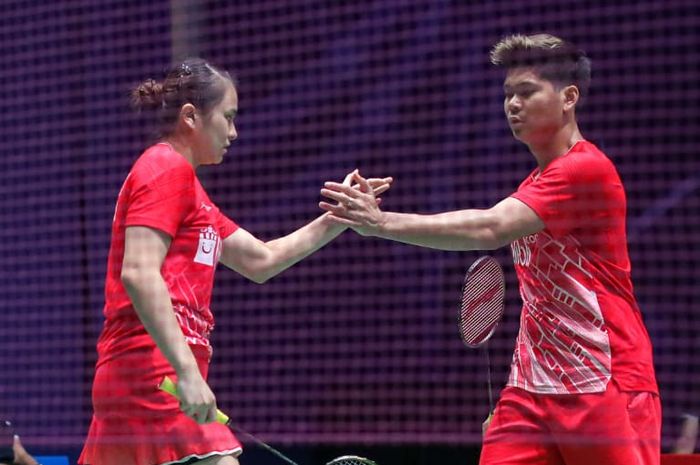 Pasangan ganda campuran Indonesia, Praveen Jordan/Melati Daeva Oktavianti, tampil pada babak pertama French Open 2019 di Stade Pierre de Coubertin, Paris, Prancis, Rabu (23/10/2019).