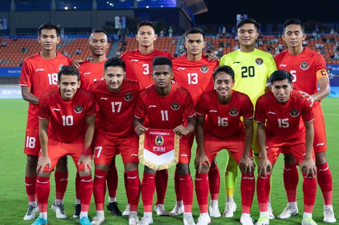 Starting XI Timnas U-24 Indonesia menghadapi Kirgistan dalam laga perdana grup F Asian Games 2022, di Zhejiang Normal University East Stadium, Jinhua, China pada Selasa (19/9/2023).