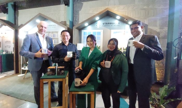 Launching Starbucks Coffee At Home dan Ready-To-Drink di kawasan Menteng, Jakarta Pusat, Selasa (18/10/2022).
