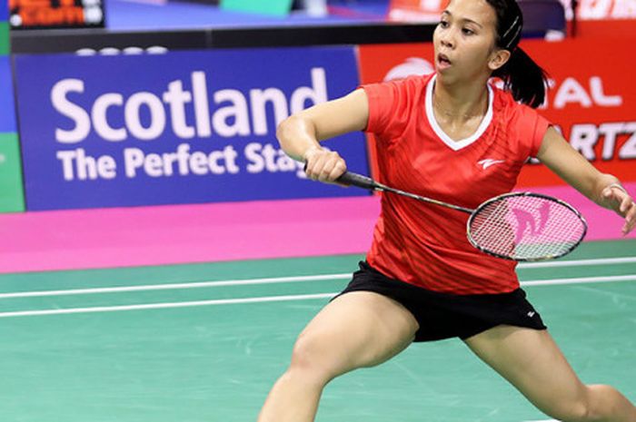 Lyanny Alessandra Mainaky saat tampil di ajang BWF World Championships di Glasgow, Skotlandia (22/8/