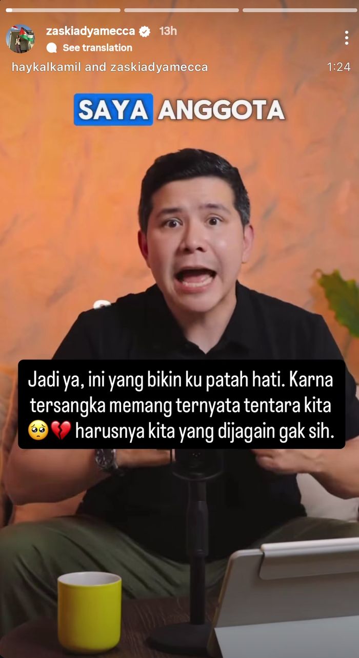 Zaskia Adya Mecca mengaku patah hati karena pelaku penganiayaan karyawannya adalah anggota TNI.