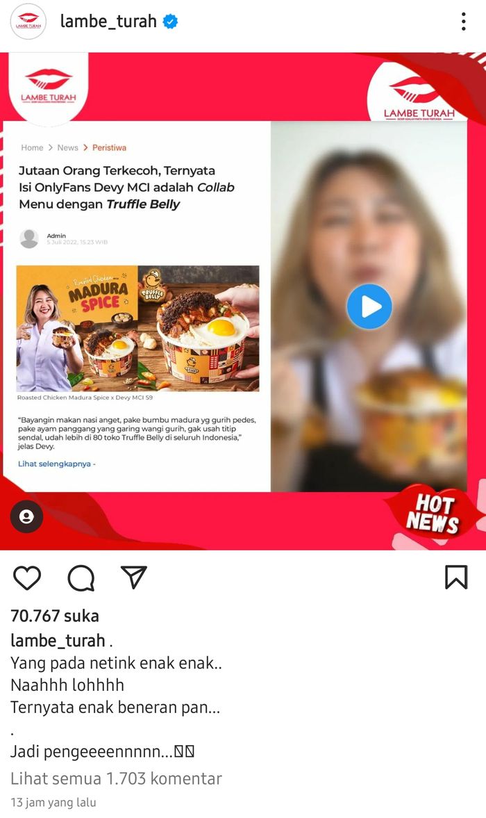 Devy Anastasia promosi bisnis lewat akun OnlyFans.