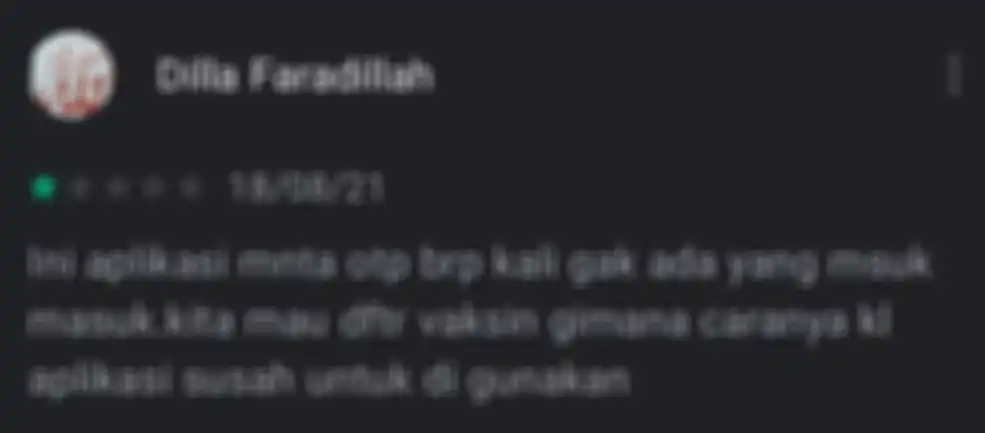 Ulasan aplikasi PeduliLindungi di Google Play.