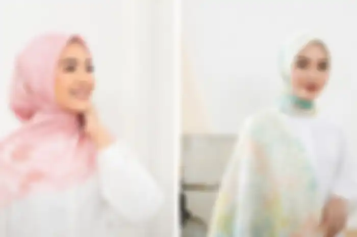 Pilihan model hijab dari brand lokal Authentism. 