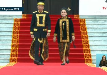 Presiden Joko Widodo dan Iriana Kompak Kenakan Busana Adat Kalimantan Timur di Upacara HUT RI ke-79 di IKN