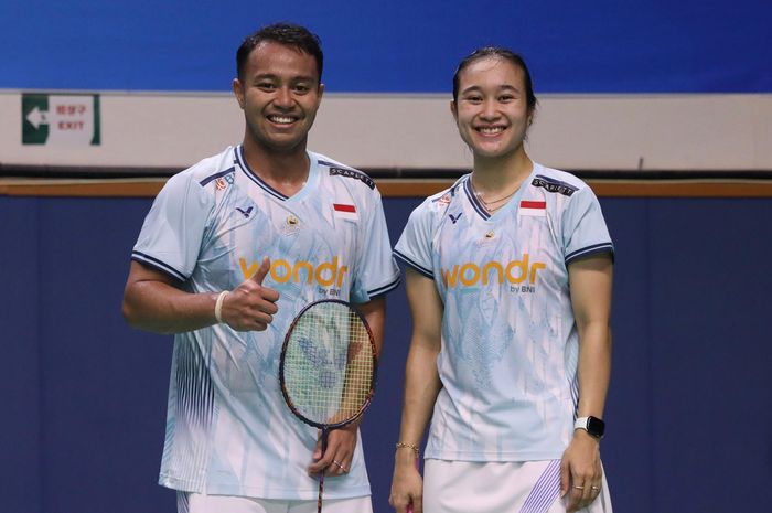 Pasangan ganda campuran Indonesia, Rehan Naufal Kusharjanto/Lisa Ayu Kusumawati, pada babak pertama Korea Open 2024 di Mokpo Indoor Stadium, Seoul, Korea Selatan. Rabu (28/8/2024).