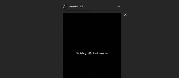 Unggahan gambar Kevin Diks melalui Instastory.