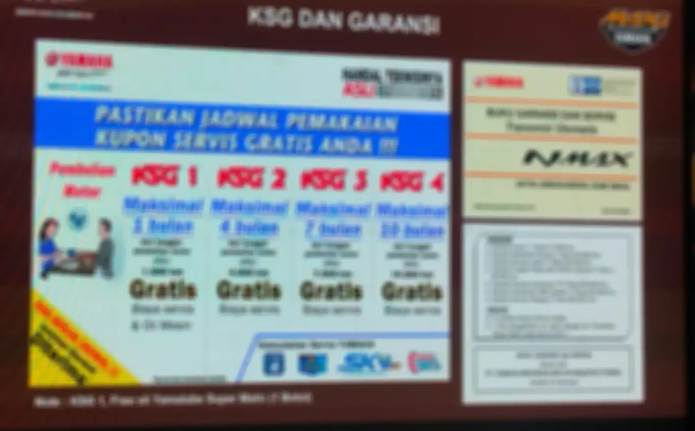 7 Garansi dan 4 Kupon Servis Gratis pada Yamaha NMAX Turbo 2024.