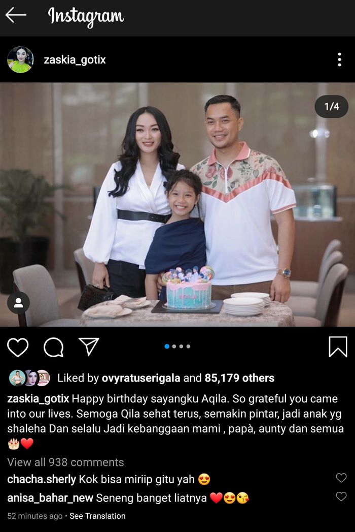 Zaskia Gotik pajang fotonya bersama anak Sirajuddin Mahmud.