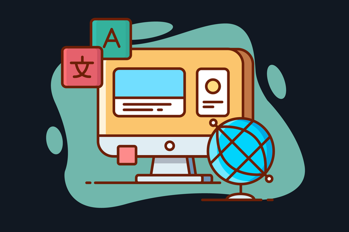 Ilustrasi penerjemahan pada desktop