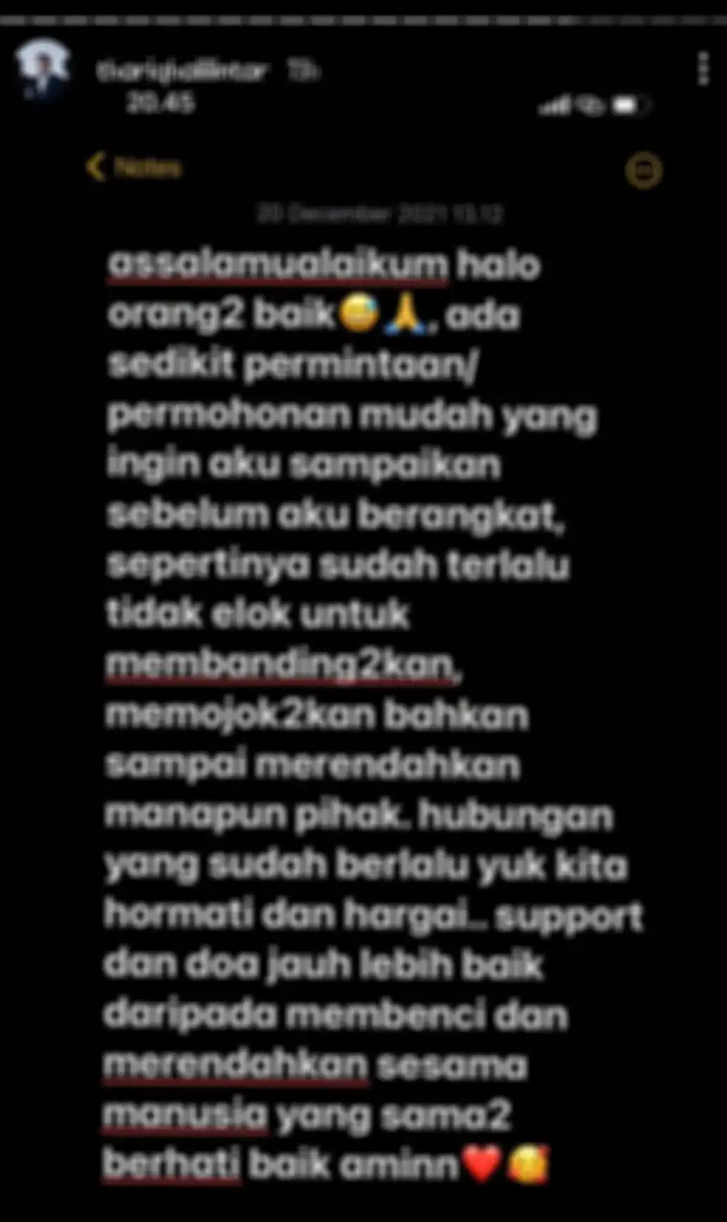 Postingan Thariq Halilintar