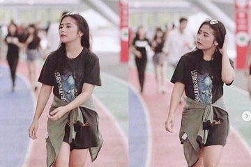Gaya Prilly Latuconsina dengan kaos milik sang adik, Raja Latuconsina