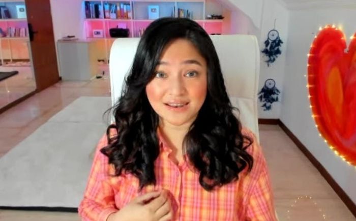 Marshanda saat konferensi virtual yang Grid.ID ikuti, Kamis (11/5/2023).