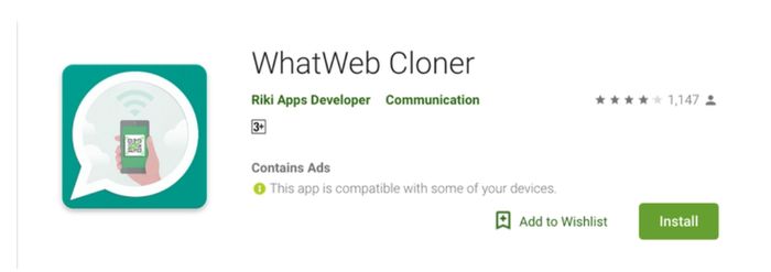 Download aplikasi WhatWeb Cloner