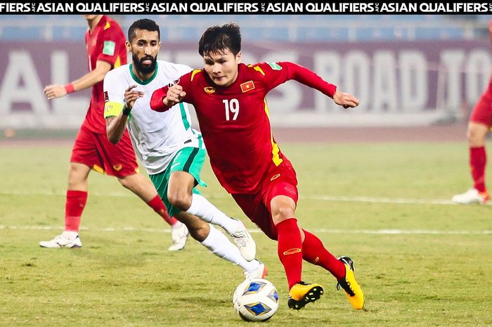 Duel timnas Vietnam versus timnas Arab Saudi dalam Kualifikasi Piala Dunia 2022 zona Asia di Stadion My Dinh, Hanoi,  Selasa (16/11/2021) waktu setempat. 