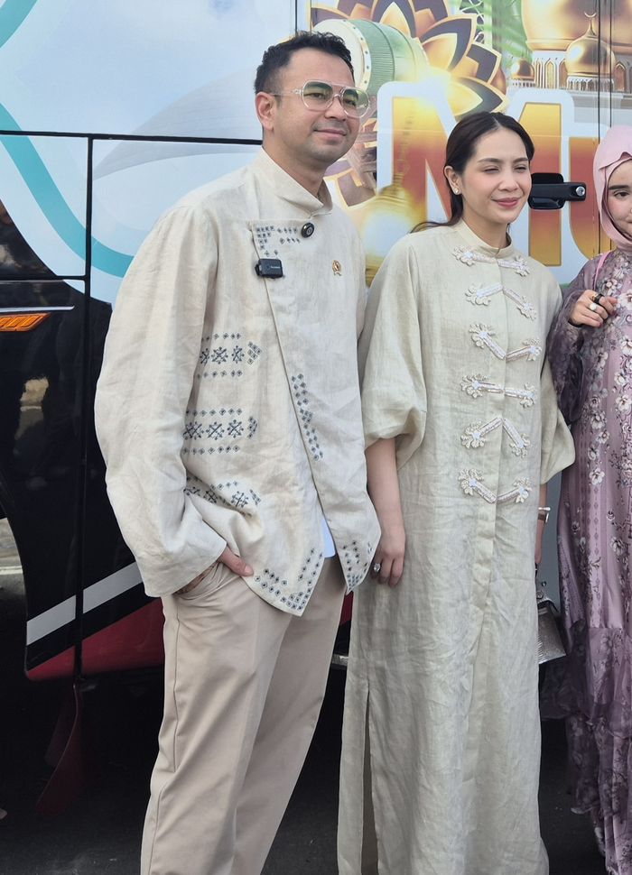 Raffi Ahmad dan Nagita Slavina saat ditemui di TMII, Jakarta Timur, Kamis (19/3/2026).