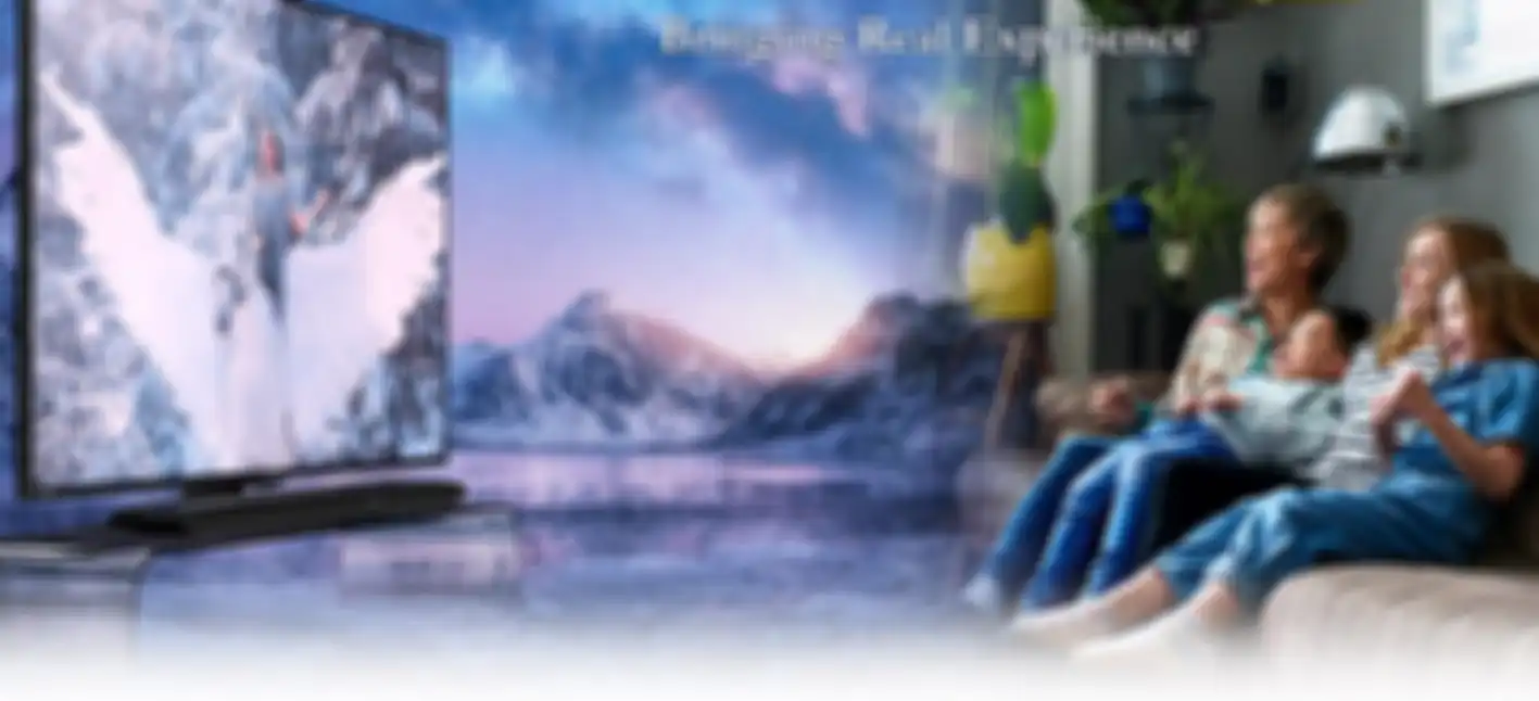 Tak sekadar tontonan, Aquos The Scenes 8K Tv ini juga jadi hiburan lengkap keluarga. (Sharp)
