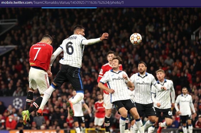 Proses gol pemain Manchester United, Cristiano Ronaldo, ke gawang Atalanta di Stadion Old Trafford dalam matchday ketiga Grup F Liga Champions 2021-2022, Rabu (20/10/2021) waktu setempat atau Kamis pukul 02.00 WIB.