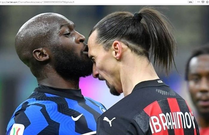 Perseteruan Romelu Lukaku dan Zlatan Ibrahimovic dalam laga perempat final Coppa Italia 2020-2021.