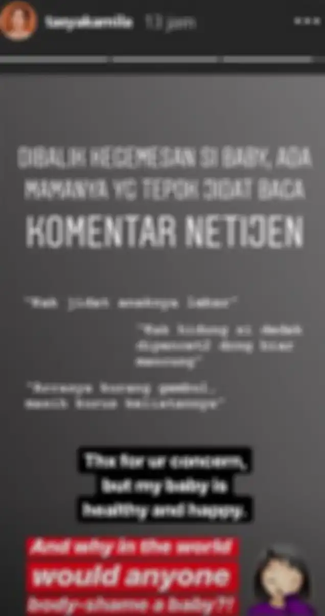 Unggahan Instagramstory Tasya Kamila