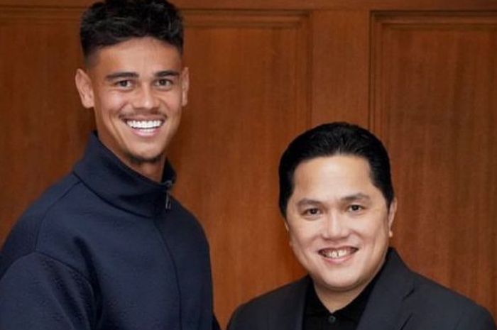 Ketua Umum PSSI, Erick Thohir, bersama Mees Hilgers