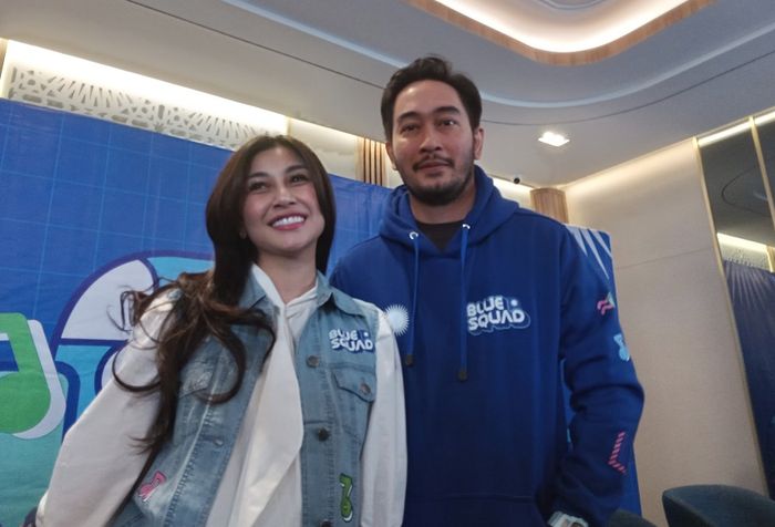 Nisya Ahmad dan Jeje Govinda di kantor PAN di kawasan Warung Buncit, Jakarta Selatan pada Senin (7/8/2023).