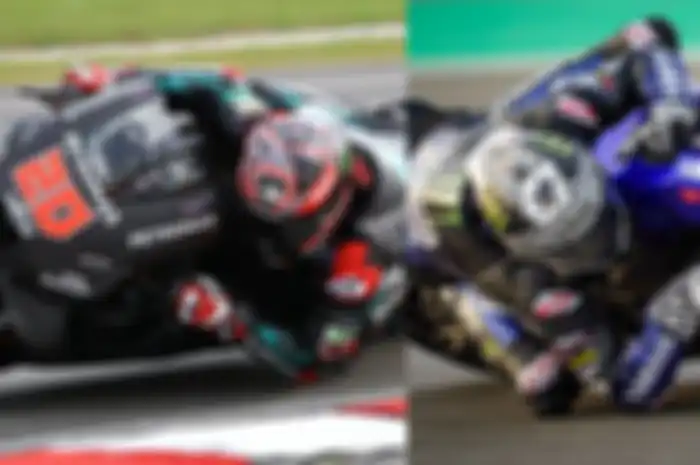 Fabio Quartararo (kiri) pakai angka 20 di nomor start dan Maverick Vinales (kanan) pakai angka 12 jadi nomor startnya. Nomor yang juga tanggal lahir kedua pembalap MotoGP itu