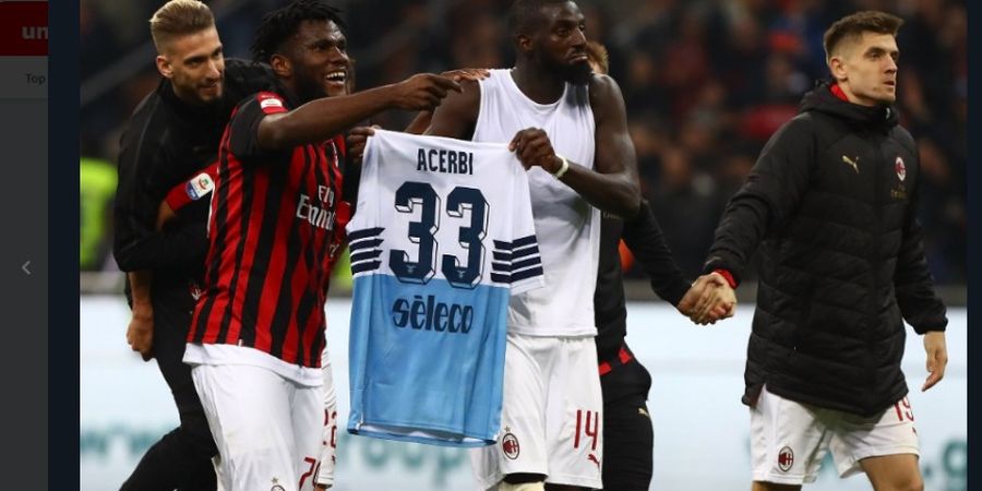 Epilog Laga AC Milan Vs Lazio - Keributan dan Trofi Jersey Acerbi