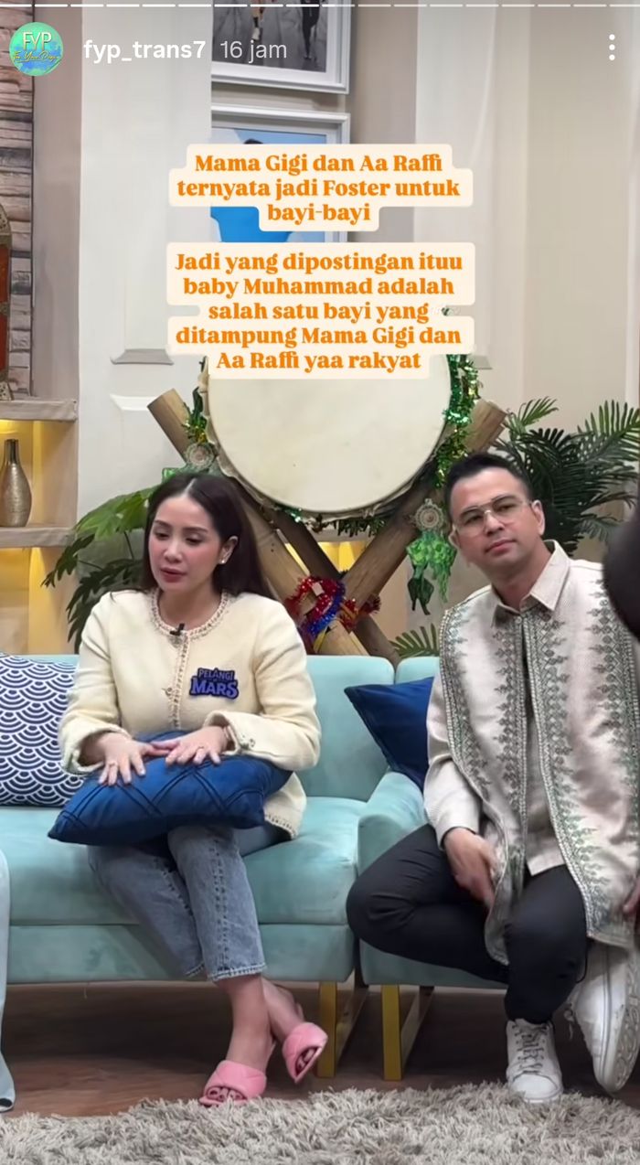 Nagita Slavina buka suara soal bayi laki-laki bernama Muhammad yang ia rawat.