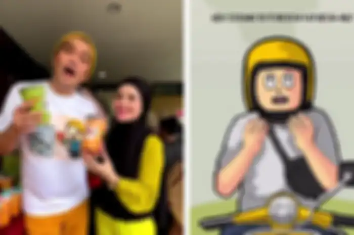 Indra Bekti digugat cerai Aldila Jelita istrinya dan terungkap alasannya, sempat unggah video kartun naik motor Vespa sedang berdoa.