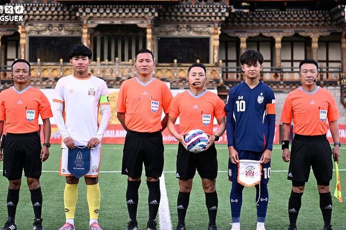 Timnas U-17 Thailand vs Bhutan pada laga persahabatan, Senin (21/5/2025).