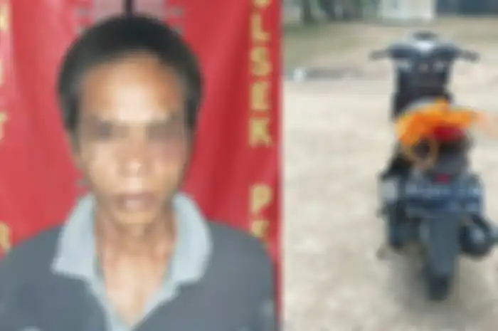 Pria di Sumsel jadi maling motor saat melihat motor Honda Vario masih tersangkut kuncinya.