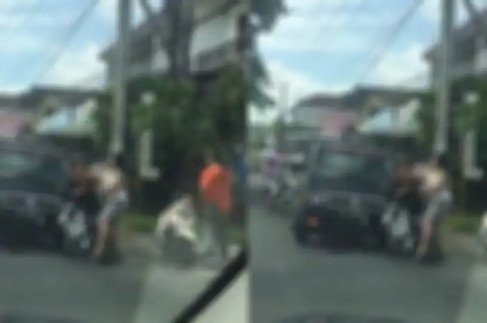 Penganiayaan seorang pemotor di Bali dilakukan seorang oknum anggota ormas.