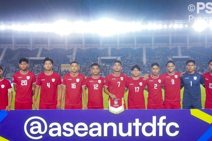 Skuad Timnas Indonesia saat berlaga di kandang Myanmar pada laga perdana ASEAN Cup 2024