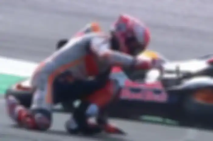 Marc Marquez terjatuh di sesi warm-up MotoGP Austria