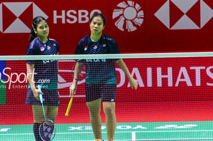 Ganda putri Indonesia, Jesita Putri Miantoro/Febi Setianingrum pada babak kedua Indonesia Masters di Istora Senayan, pada Kamis, 25 Januari 2024