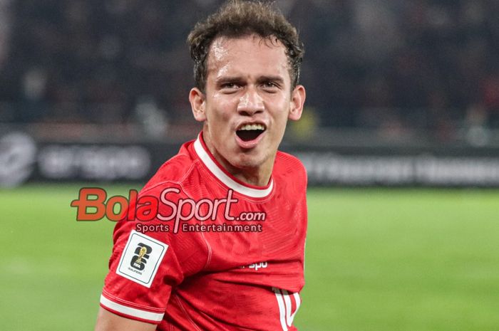 Egy Maulana Vikri merayakan gol yang dicetaknya dalam laga gol Timnas Indonesia melawan Vietnam di Grup F Kualifikasi Piala Dunia 2026, Kamis (21/3/2024) di Jakarta.