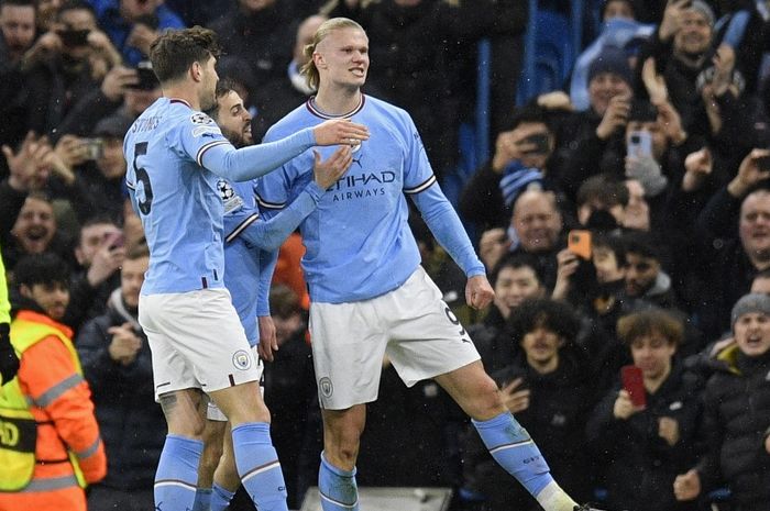 Pancagol Erling Haaland (kanan) gendong Manchester City ke perempat final Liga Champions usai kalahkan Leipzig (14/3/2023), sedangkan Inter Milan susul AC Milan ke babak 8 besar.